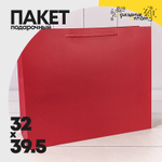 Пакет подарочный 39.5х32х12см "Фактура" (Красный)