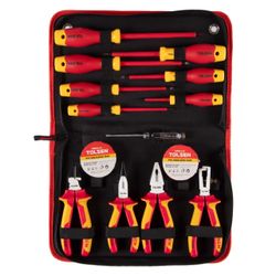 TOLSEN (TTV80114) Набор инструментов диэлектрических, 14 предметов, в футляре на молнии