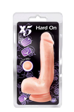 Реалистичный фаллоимитатор с присоской X5 HARD ON BEIGE - 22,2 см. (Цвет: телесный)