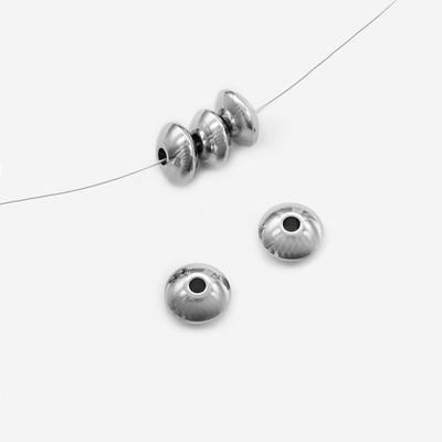 n045 Бусина-разделитель рондель 8*4мм, нерж. сталь, шт