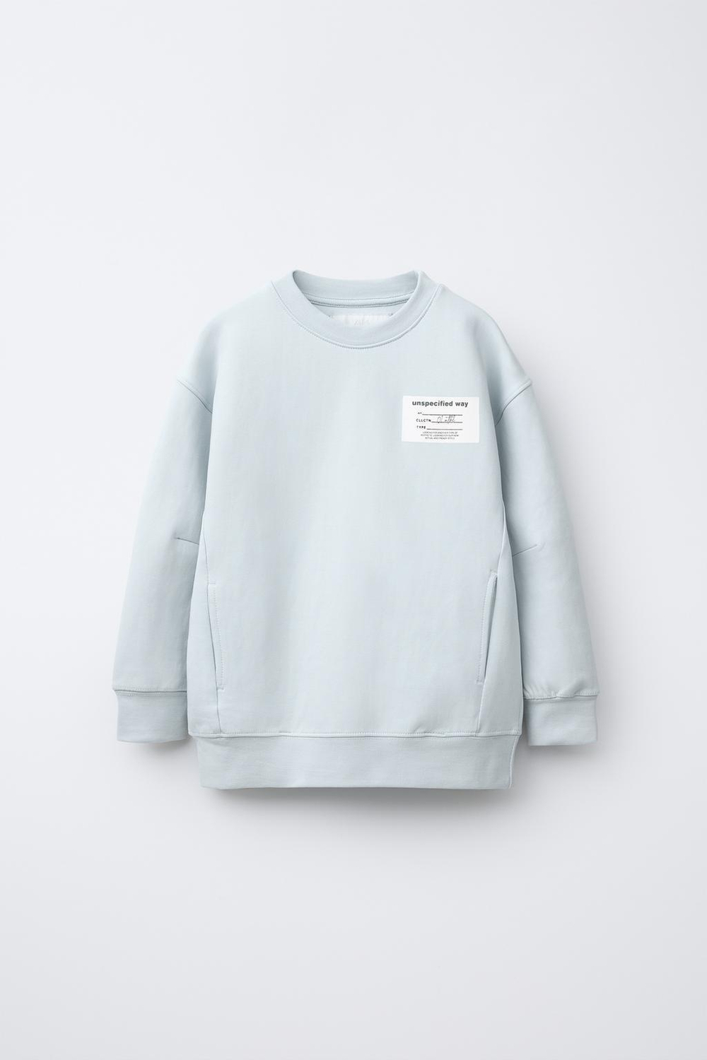 ZARA ХУДИ С НАШИВКОЙ, ГОЛУБОЙ