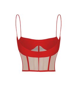 Блуза корсетного типа из крепа и сетки