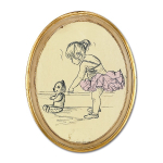 Девочка с мишкой, панно 19х24 см [Арт. S000IE8]