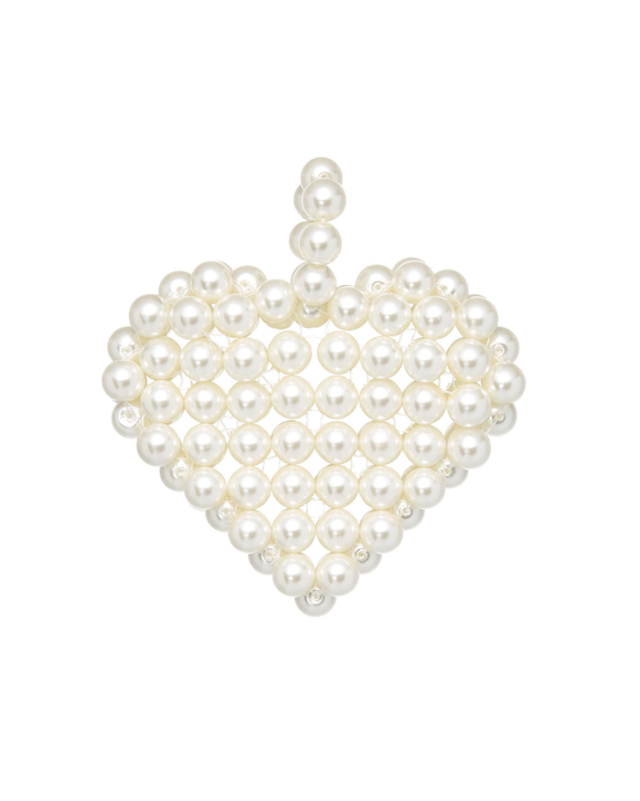 Подвеска на сумку, сердце из крупного жемчуга