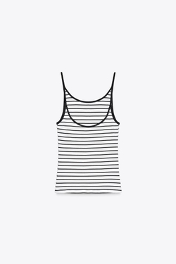 ZARA ТОП В РУБЧИК НА БРЕТЕЛЯХ, ПОЛОСКИ