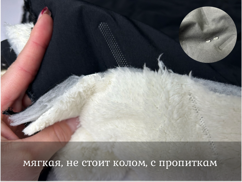 Плащевка НА МЕХУ черная с пропитками