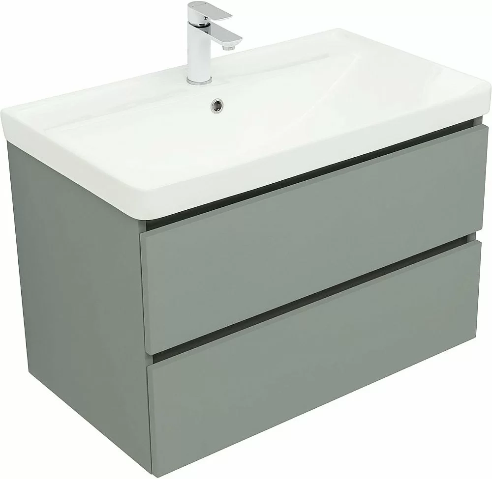 Тумба с раковиной Aquanet Вега 2.0 337961/301805 80 мисти грин