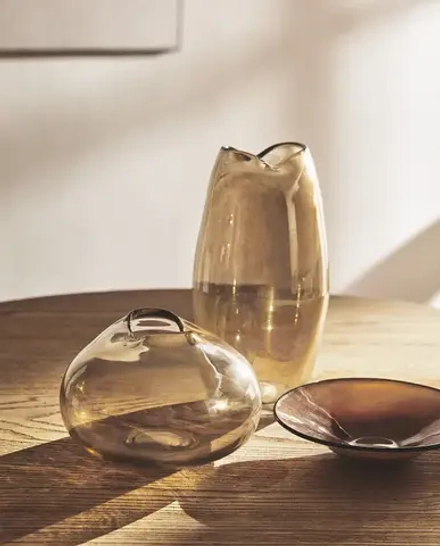 ZARA HOME НИЗКАЯ ВАЗА ИЗ ЛЮСТРОВОГО СТЕКЛА