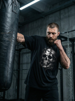 Футболка оверсайз хлопковая черная Legenda Череп в проволоке