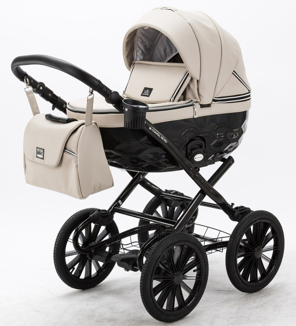 Детская коляска Adamex Chantal Retro Deluxe 2 в 1 C-SA07 (СВ. БЕЖЕВЫЙ)