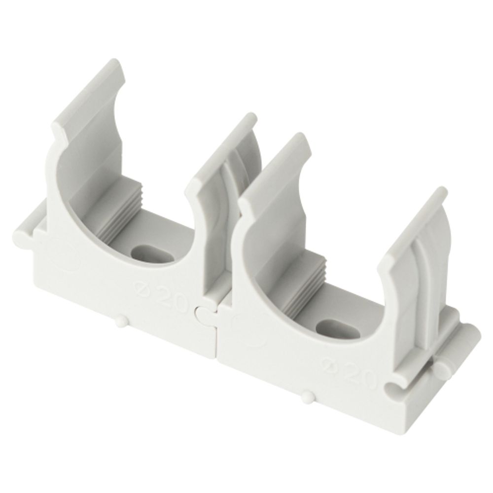 Крепеж-клипса ЭРА CLIP-20-G-MP для трубы прямой монтаж серая d20мм 100шт