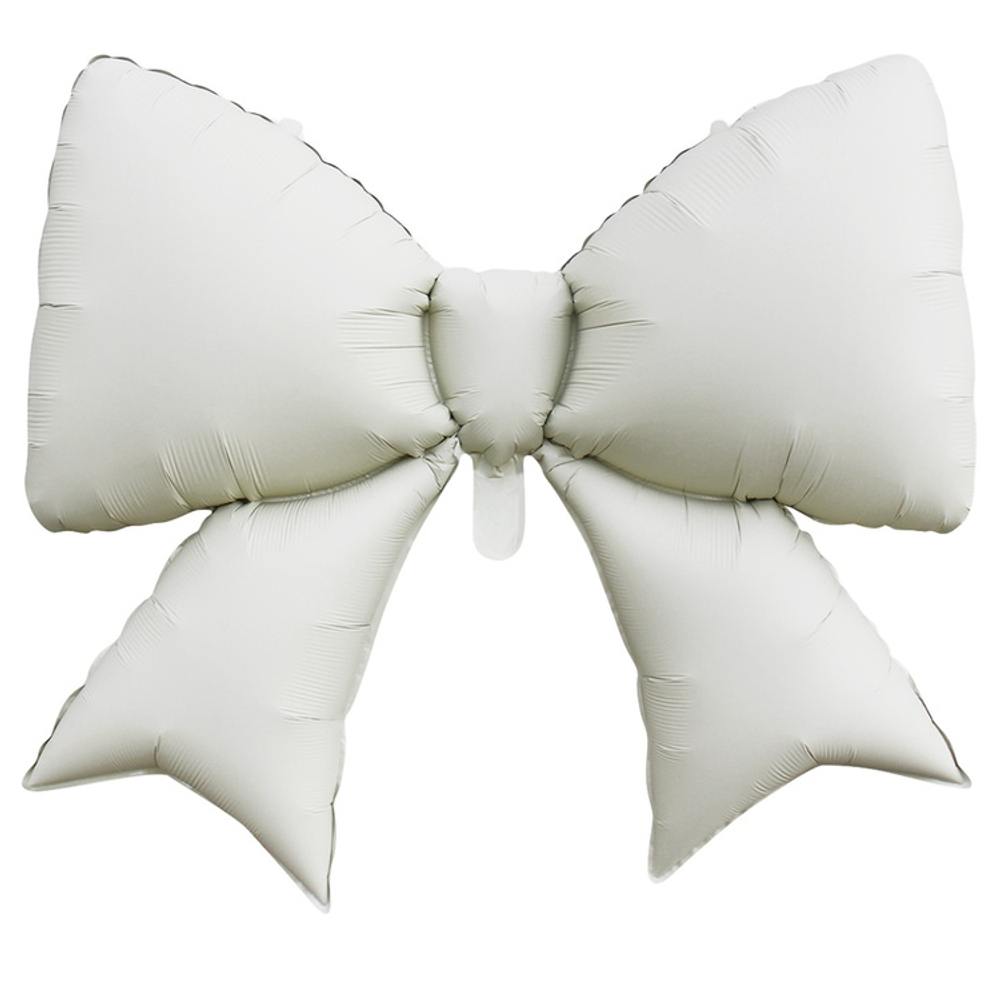 Фольгированный шар-фигура «Бант» в белом цвете, сатин, 99 см