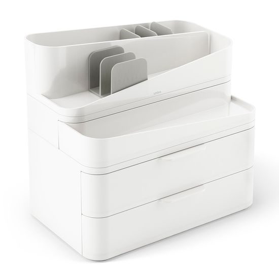 Органайзер-косметичка glam, 27х25 см, белый/серый