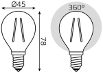 Лампа Gauss LED Filament Шар 11W E14 720Im 2700K 105801111