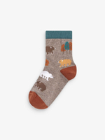 Носки хлопковые для мальчика Next 841-034, 7 шт., Серый, Зеленый, Кирпичный