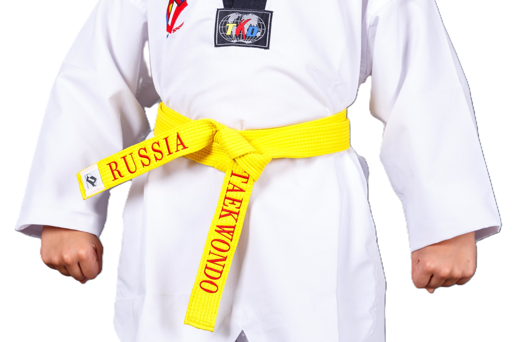 Пояс для тхэквондо ProfSport с вышивкой желтый