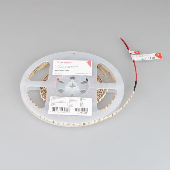 Светодиодная лента Arlight 12W/m 120LED/m 2835SMD холодный белый 5M 036452