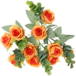 Искусственные цветы «Волшебство лета» 30см Розочки 10 цветков оранжевые
