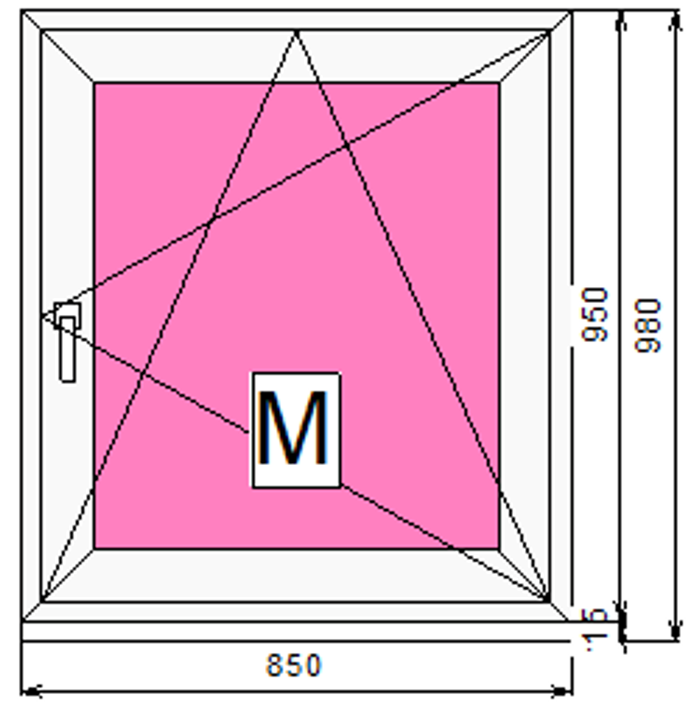 Пластиковое окно 950 х 850 ТермА Эко + Москитная сетка