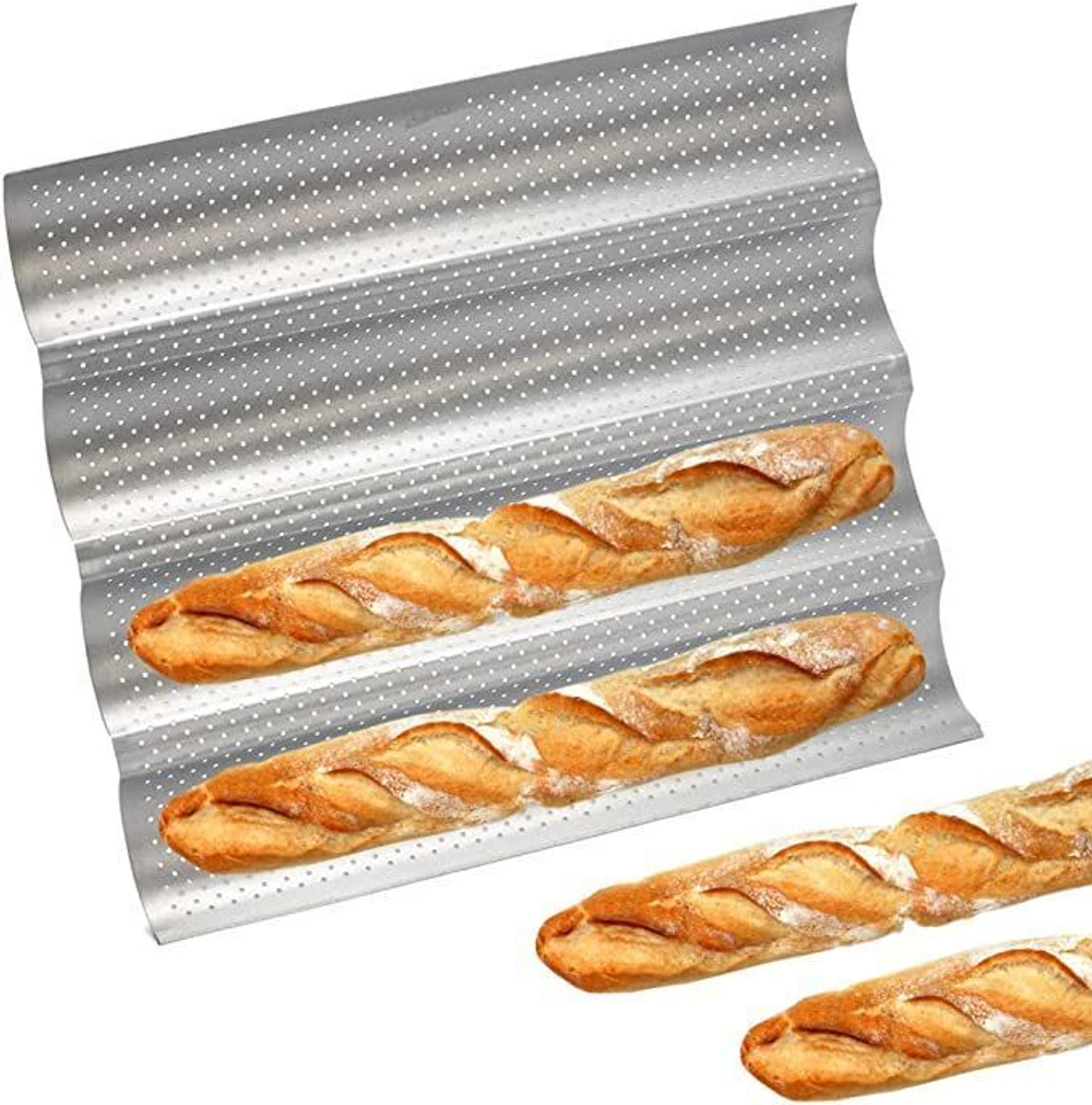 Форма для выпечки багетов 4-х секционная Patisse Silver 38х33 см