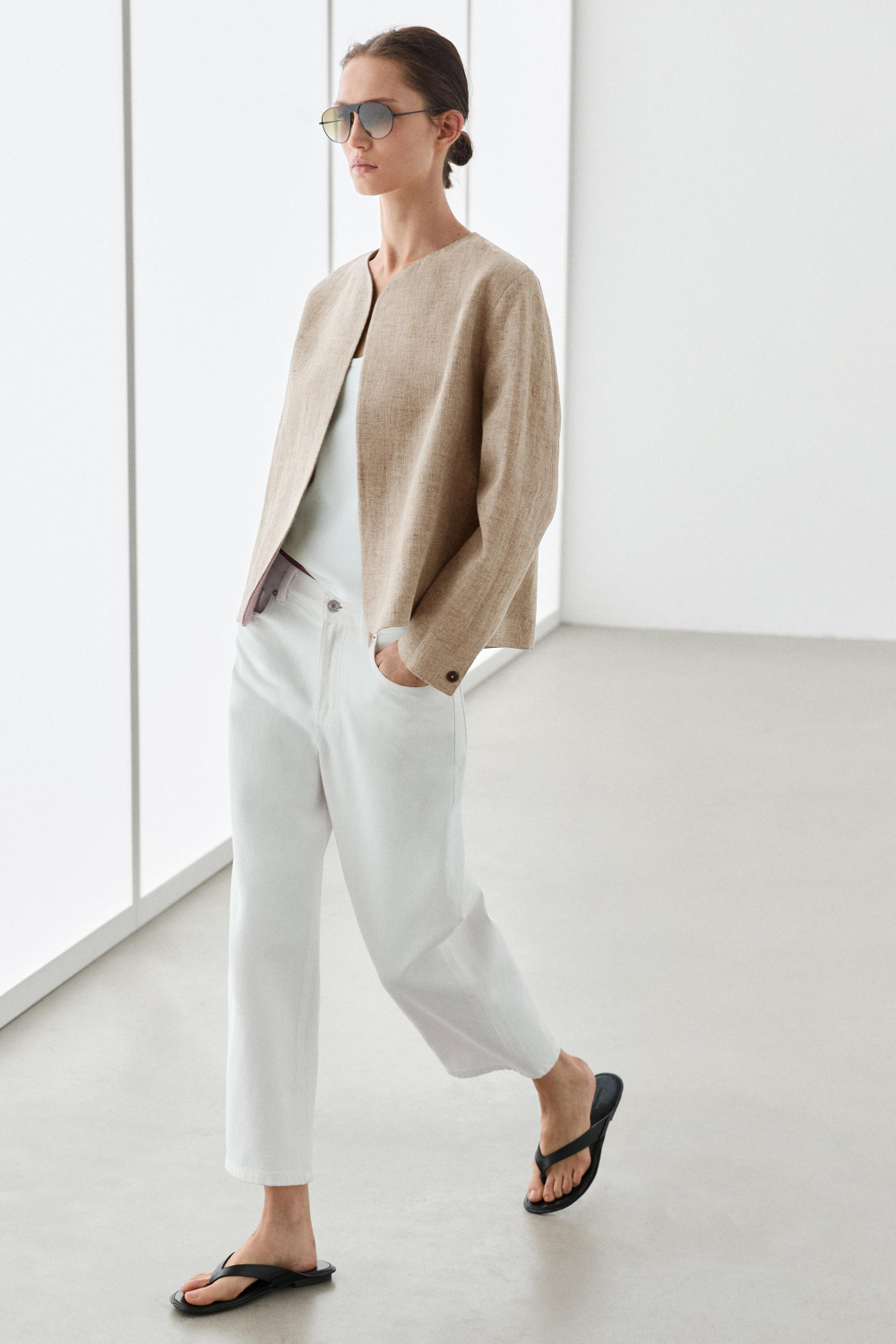 Massimo Dutti Бомбер с меланжевым эффектом, бежеаый
