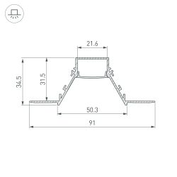 Профиль COMFORT21-V-FANTOM-2000 WHITE (Arlight, Алюминий) 052543