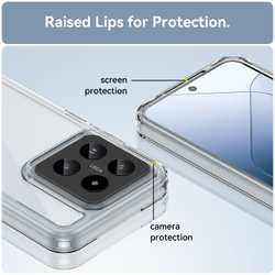 Усиленный защитный чехол для смартфона Xiaomi 14, мягкий отклик кнопок, прозрачный