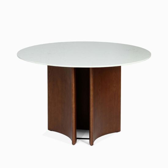 Обеденный стол Marnay диаметр 120 искусственный мрамор 