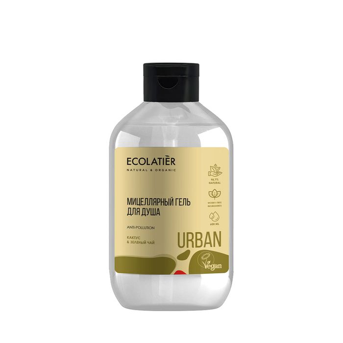 Ecolatier Мицеллярный гель для душа «Кактус &amp; зеленый чай» 600 мл.