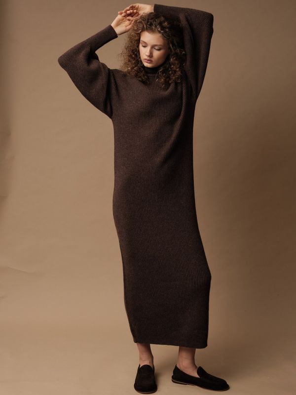 D0341-8100 Платье dbr, шоколадный