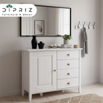 Комод, 103х43х79, Боцен, с ящиками, для одежды и игрушек, под телевизор, из массива дерева, белый, Dipriz