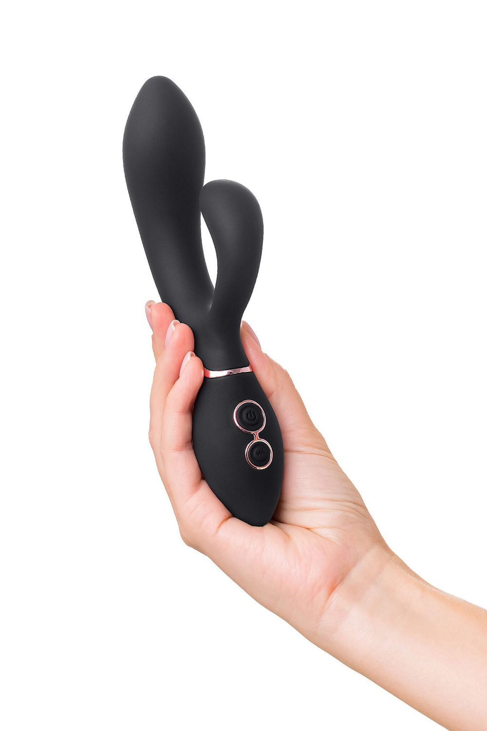 Черный вибратор Avalanche с «танцующим» клиторальным стимулятором - 20,5 см. (Цвет: черный)