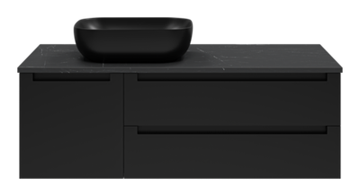 Тумба под раковину Brevita Cargo 120 подвесная (черная)