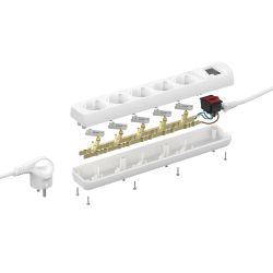 Удлинитель электрический ЭРА U-5es-5m-3x1 с заземлением с выключателем 5 розеток 5м ПВС 3x1мм2 16А