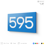 Номер на дверь 595, табличка на дверь для офиса, квартиры, кабинета, аудитории, склада, голубая 120х70 мм, Айдентика Технолоджи