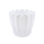 Кашпо "Хризантема" с поддоном 0,6л (бел)