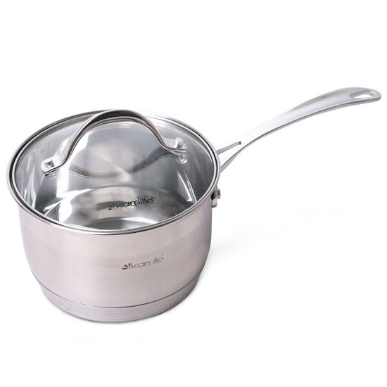 Набор посуды 10 предметов Kamille KM 4710S из нержавеющей стали (ковш 1,8 л; кастрюли 1,8 л; 2,3 л; 3,3 л; 5,8 л; 7-слойное дно)