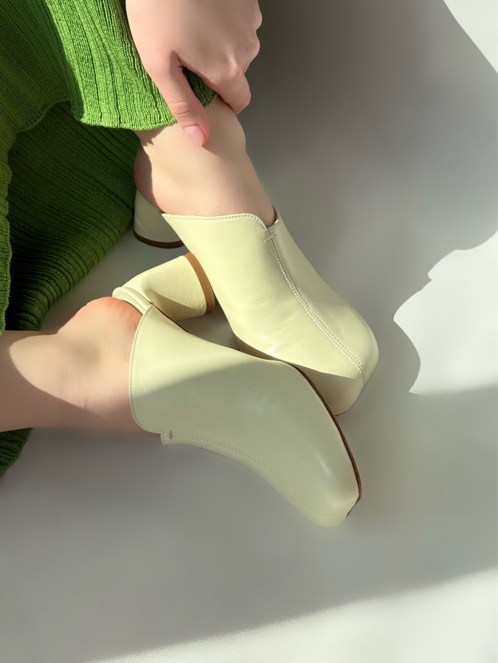 Женские летние мюли из натуральной кожи