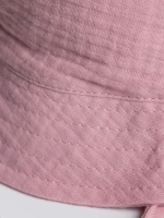 Розовая панама для девочки на лето с завязками