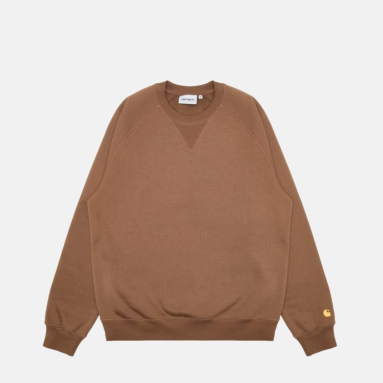 Толстовка мужская Carhartt WIP Chase Sweatshirt артикул:I033660_chocolate - купить в магазине Дайс