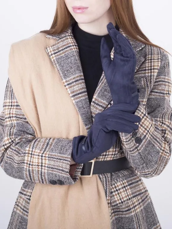 Перчатки женские, безразмерные, с утеплителем, цвет синий