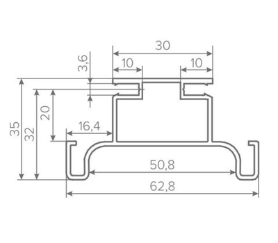 Профиль Gola-X вертикальный, С-формы, ДСП 16мм, 5000мм, черный матовый, AQ