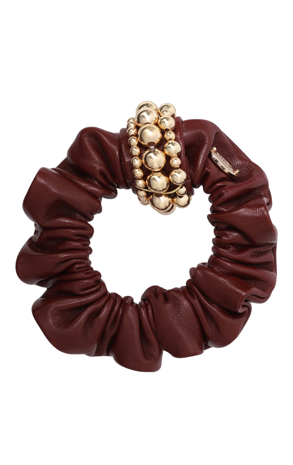 Кожаная резинка бордового цвета