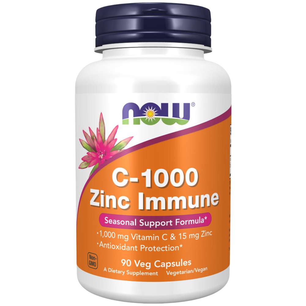 Now Foods C-1000 + Zinc Immune 90 veg capsules, Витамин C + Цинк