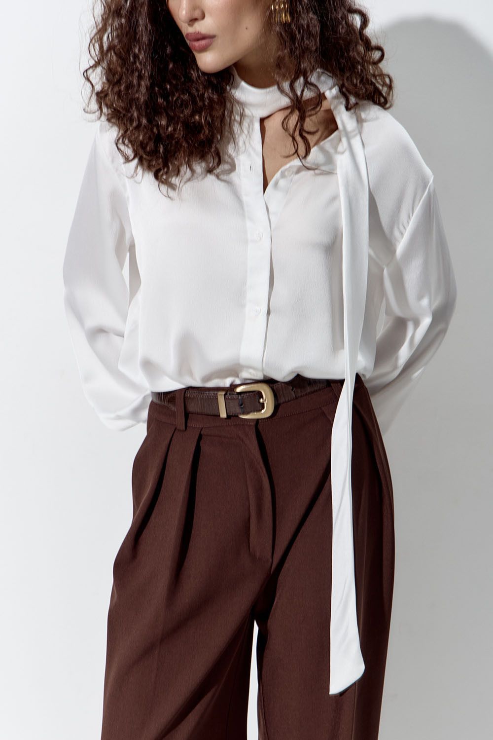 Блуза из шифона цвета айвори