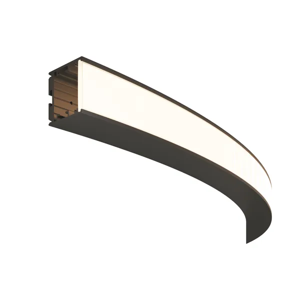 Радиусный профиль 35x35 D1500мм внешний 1/4 круга черный Led Strip alm-3535r-b-ex-90°-1.5m