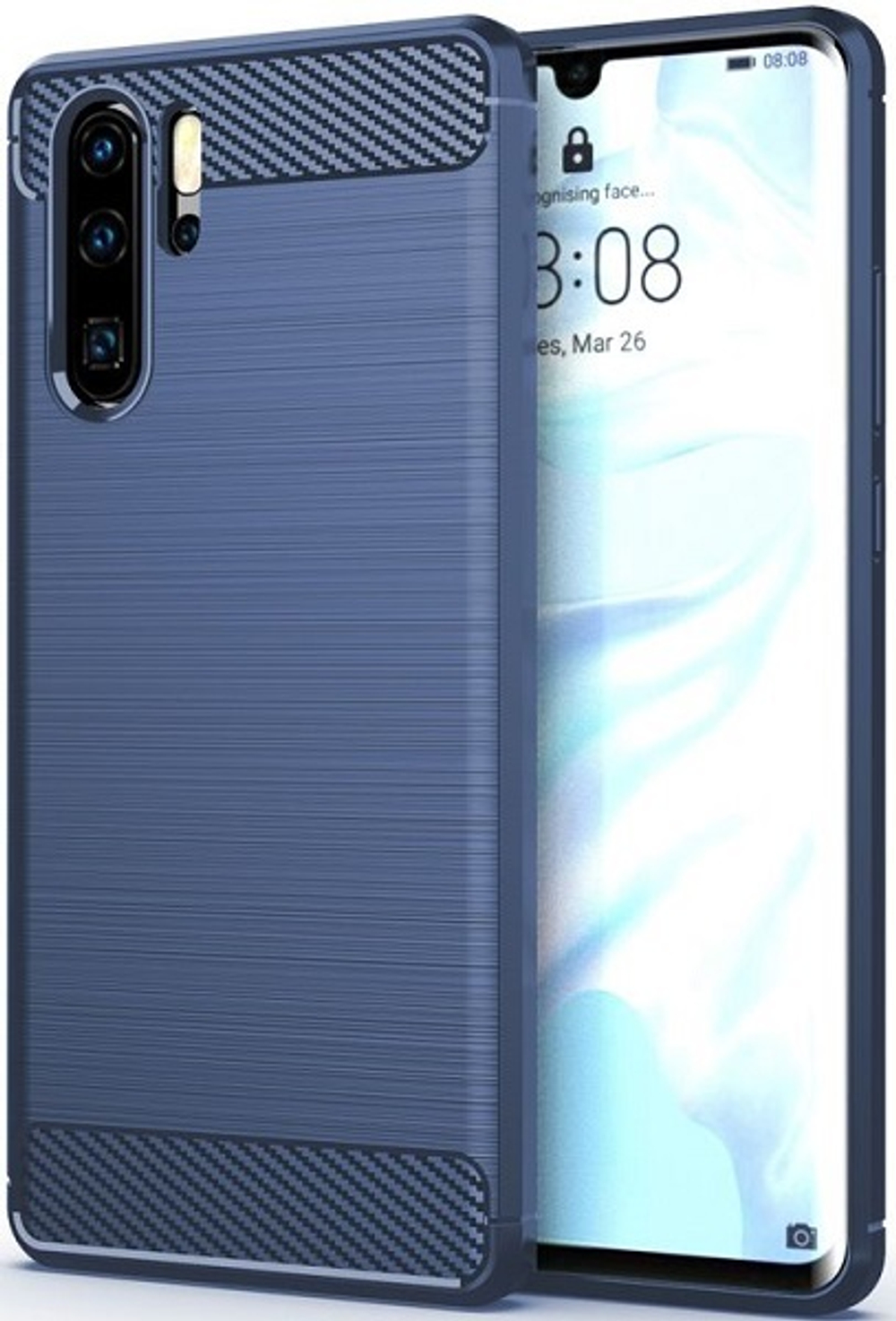 Чехол для Huawei P30 Pro цвет Blue (синий), серия Carbon от Caseport