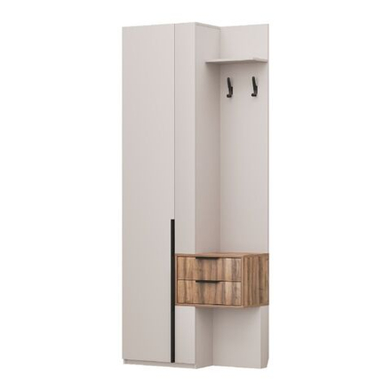 Прихожая с вешалкой и ящиками Кашемир/Авелано Чарли левый 90х35х220 см