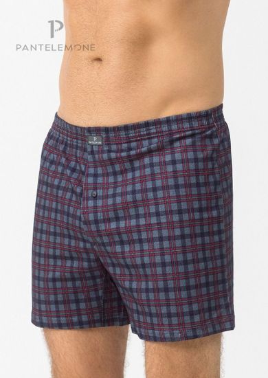 Трусы мужские семейные для больших мужчин Pantelemone PMBB-402, клетка синяя