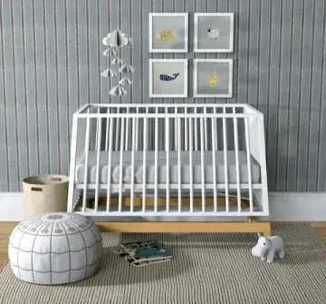 Детская кроватка с продольным маятником Megennly Luna Белый/бук